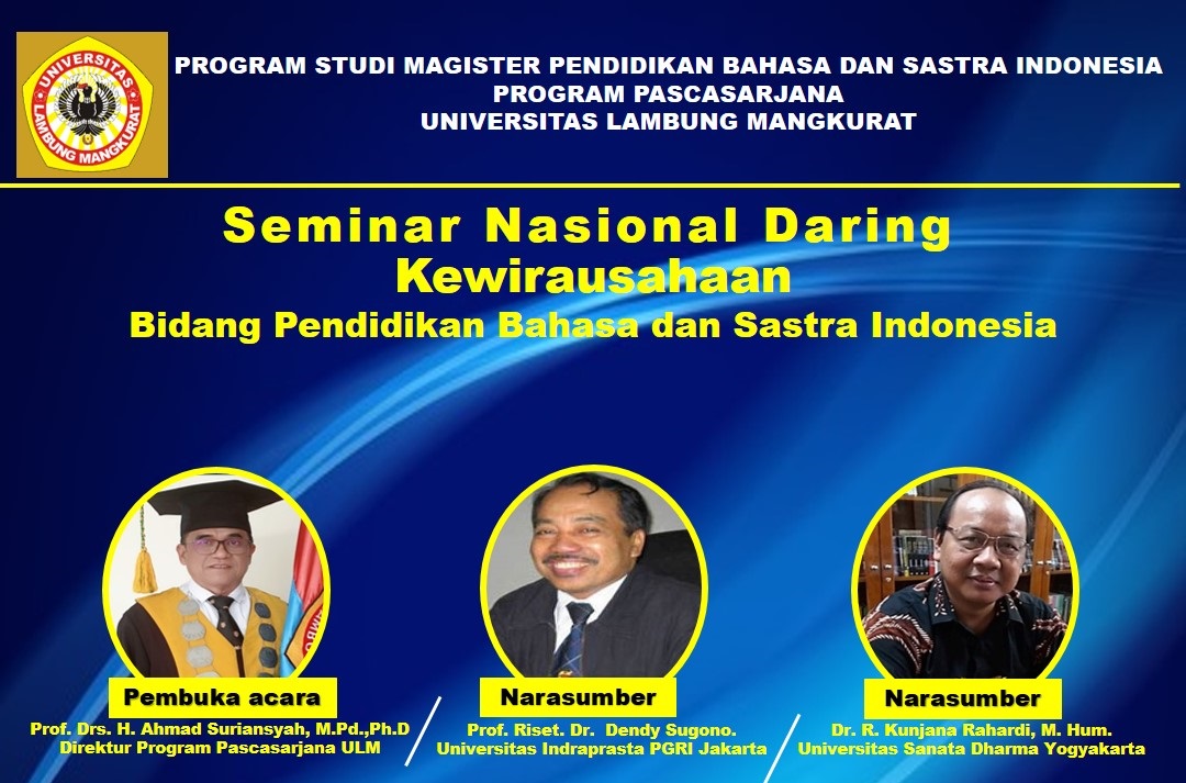 Seminar Nasional Daring “Kewirausahaan Bidang Pendidikan Bahasa dan Sastra Indonesia”